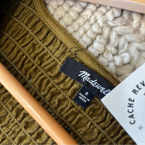 MADEWELL Lucie V-neck Smocked Olive Green Mini Dress w/ Ruffle | women’s small - Picture 10 of 14